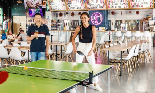 couple playing ping pong