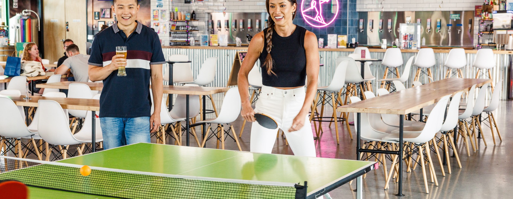 couple playing ping pong